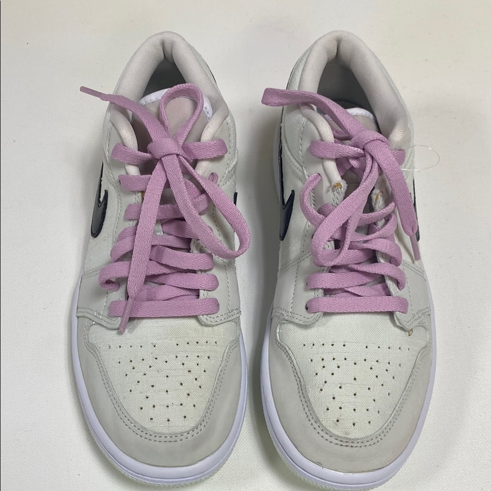 Nike, Air Jordan, Women Size 9, White Athletic Shoes, Black Nike swoosh